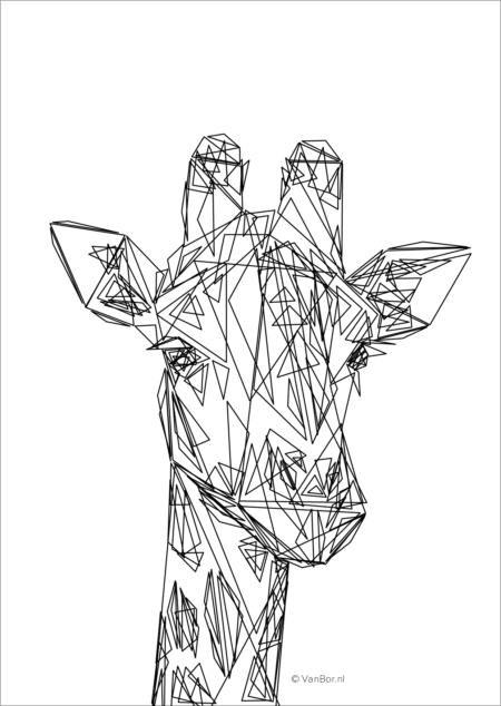 Ansichtkaart Triangles Giraffe