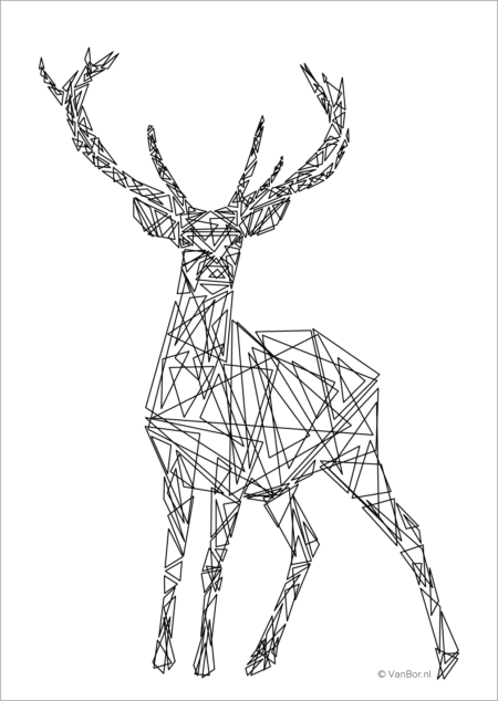 Ansichtkaart Triangles Hert