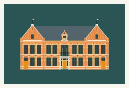 Print van van het voormalig Postkantoor in Alkmaar